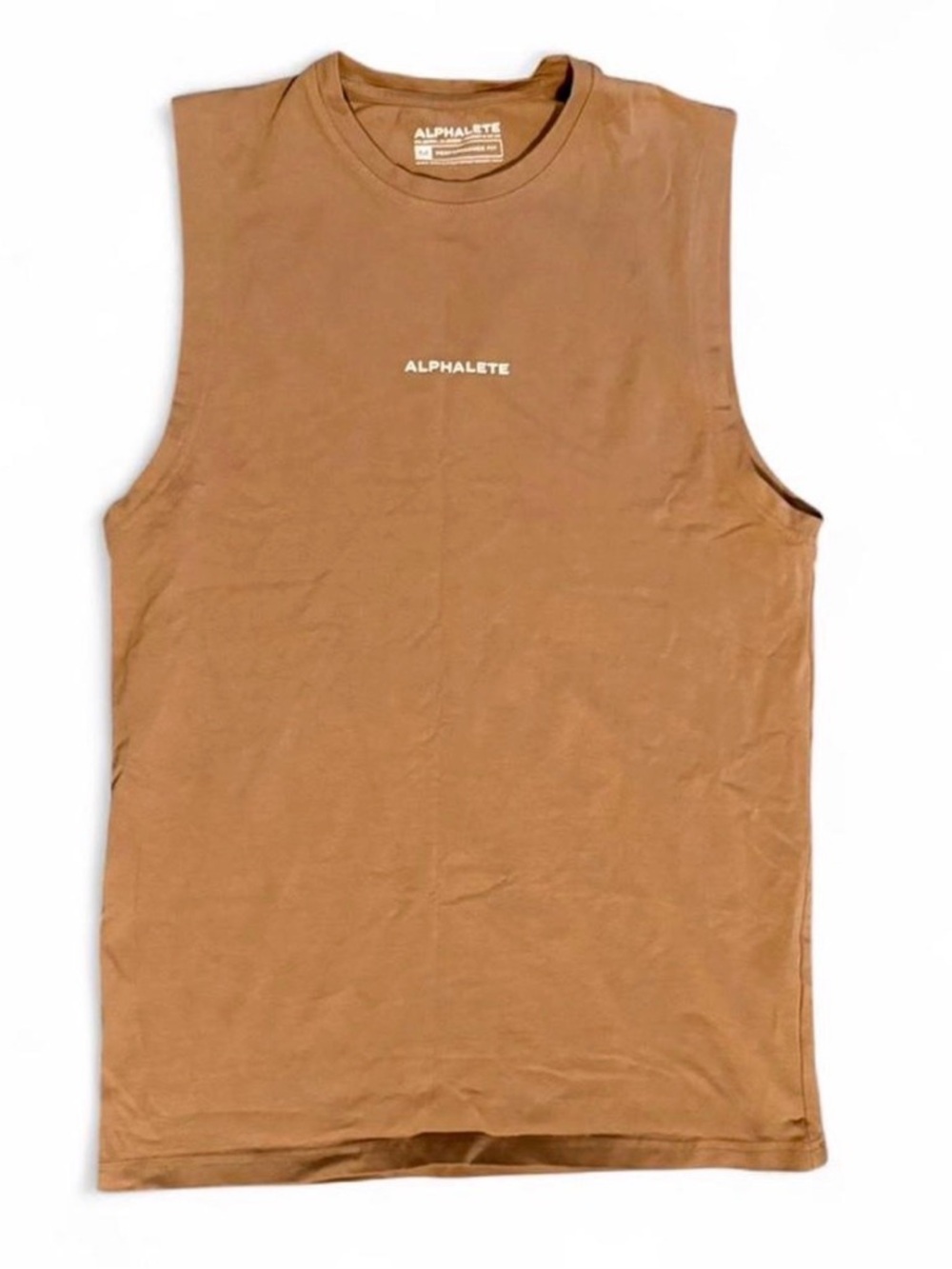 Alphalete Sleeveless Muscle Tank Brown Men’s Sz Med 94% Cotton Gymwear Fitness